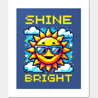 Pixel Sun Smile - Vibrant Retro Sunshine Posters and Art